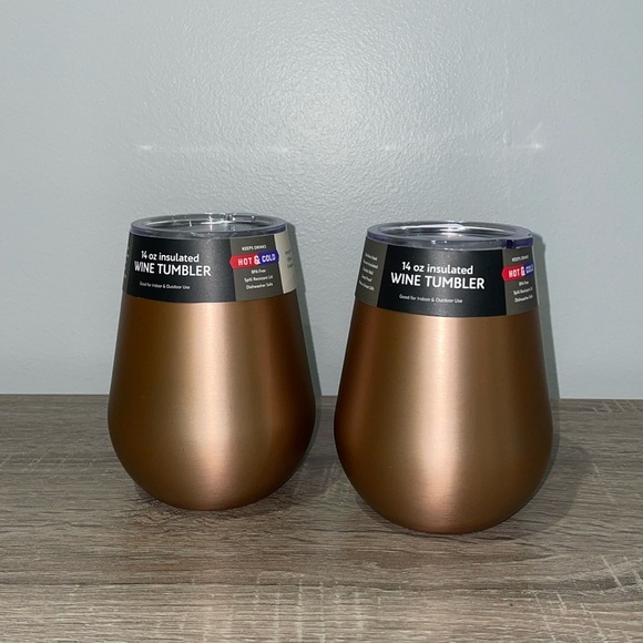 Insulated Wine Tumblers with Lids, 14 oz each, set of 2 - Picture 6 of 7